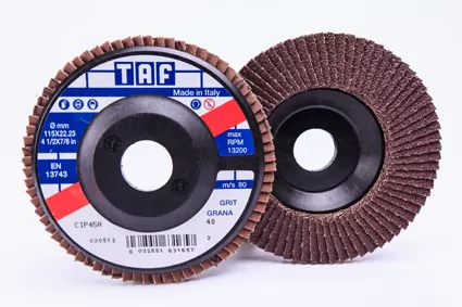 Disco lamellare abrasivo al corindone cip 45a taf