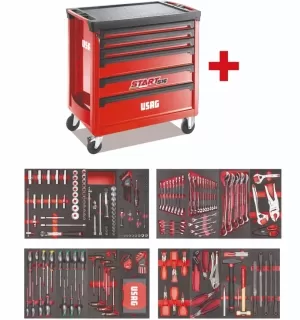 CARRELLO 6 CASSETTI CON 302 UTENSILI 516STXL6MM USAG